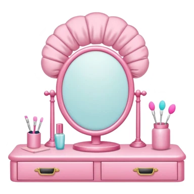 Pink puffy headband on a vanity table  sticker
