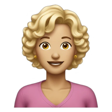 Older Woman blond semi curl hairs sticker
