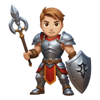 An emoji representing the "ironman challenge" for an Albion Online mmorpg character who crafts everything themselves the hard way, and does not buy or sell items in-game. sticker