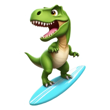 T-rex wearing a tutu on a surfboard sticker