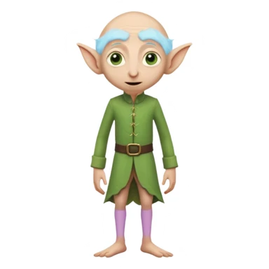 Dobby standing up without hair sticker
