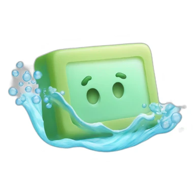bar of soap frothing with bubbles sticker