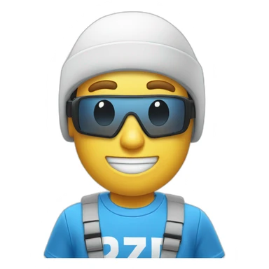 Un homme blanc qui joue à un jeux vr avec un t-shirt bleus sticker