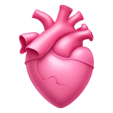 Pink anatomical heart pastel pink with pink bow on top of heart  sticker