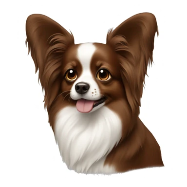 Papillon dog solid brown no other color  sticker