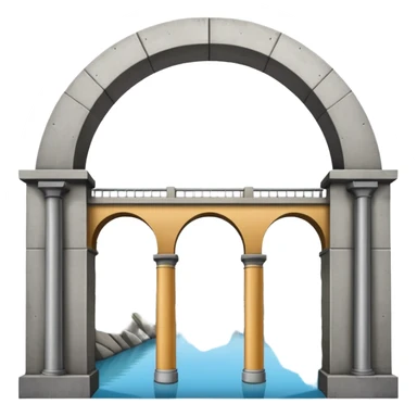 use this bridge. 2 ARCHES side by side, modern LA column in middle, bridge on top of column arch left and right sticker