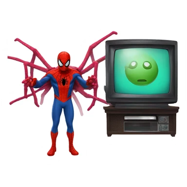 Spider-Man and television sticker