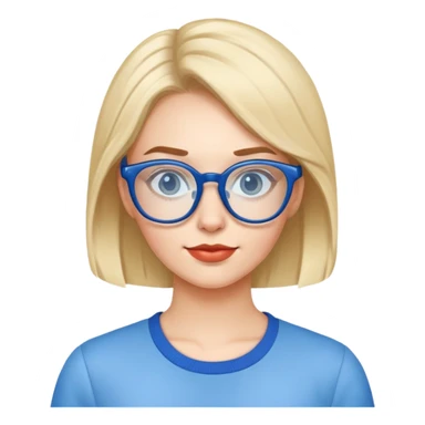 geek with blue glasses close up woman sticker