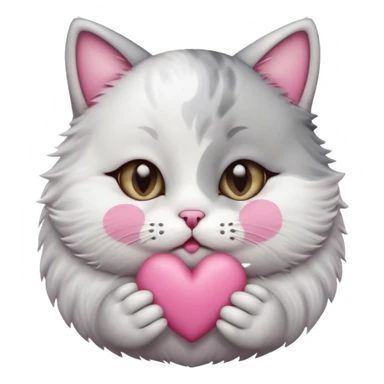 A cute circular cat blowing a smooch kiss with heart and little bite on the lower lip sticker