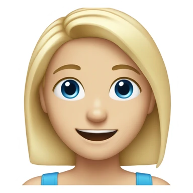 Blonde girl blue eyes with braces smiling  sticker