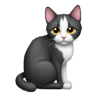 Черная кошка с розовым бантиком sticker