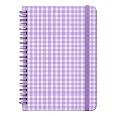 Cute  journal cover, pastel purple gingham pattern
Handwritten feminine typography, soft aesthetic, cozy girl vibe
Clean product mockup, minimal shadows, lifestyle stationery style sticker