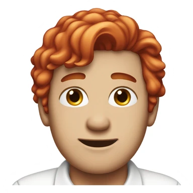 male in white collared shirt with bright red hair sticker