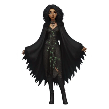 the morrigan goth woman version vines style furr robe stylish boots sticker