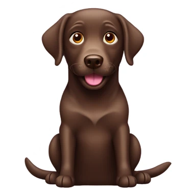 Happy cartoon chocolate Labrador  sticker