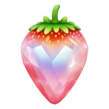opal crystal shaped strawberry sticker