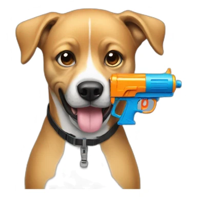 bad dog with an watergun faced on me sticker