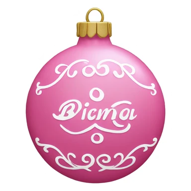 pink ornament with the name bianca on it in cursive sticker