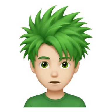 Boyfriend green crazy hair sticker