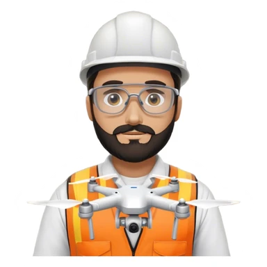 tan guy with black beard building a drone engines in a warehouse sticker