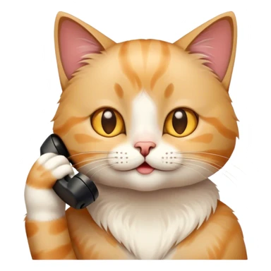 Cat talking on the phone sticker