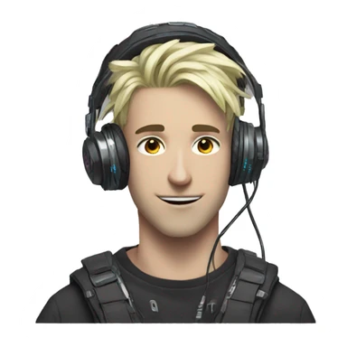 Anime gamer white guy cyberpunk neon sticker