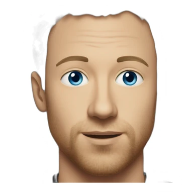 Chris Martin, Blue eyes, Black hair, with stubble sticker