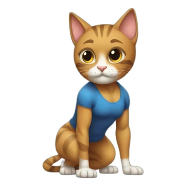 Gym Cat doing plank exercise with a serious face sticker