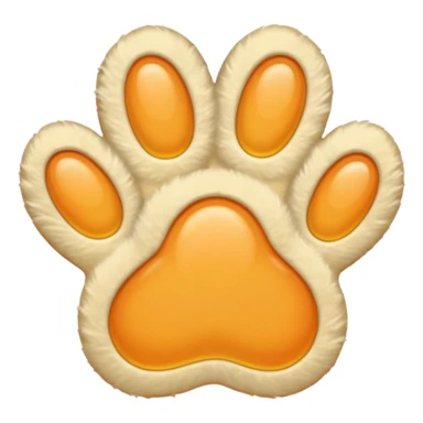 a very light pale pastel yellow-orange pawprint sticker