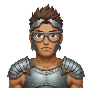 Glasses-Wearing wild Warrior bust sticker