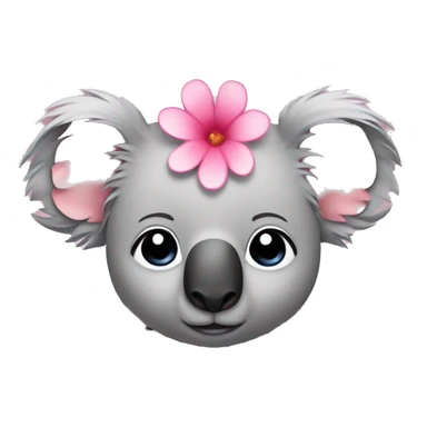 pink koala with a flower lei sticker