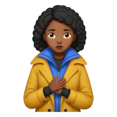 Black girl who is freezing cold sticker