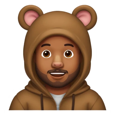 kanye west bear man bear ears man face sticker
