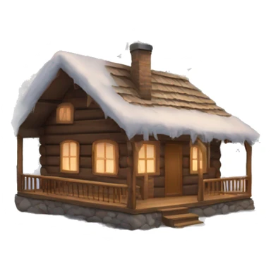 winter cabin sticker