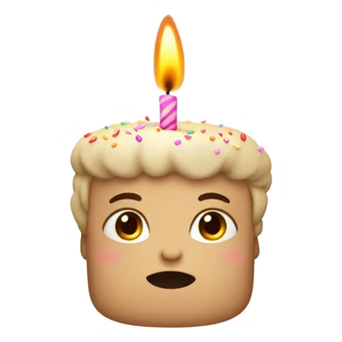 Cute beige birthday came with one candle sticker