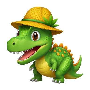 Dinosaur wearing a mango hat sticker