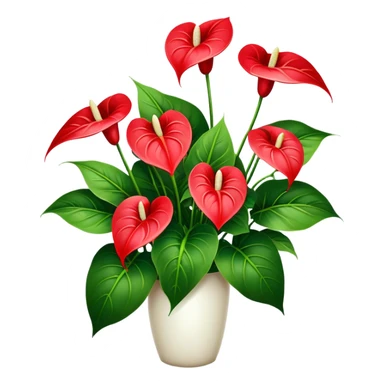 luxuriant, big bouquet Anthurium, stem, leaf sticker