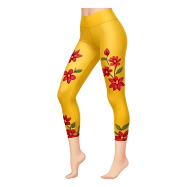 yellow leggings with a pattern of small red flowers, legs only sticker