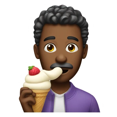 Guy inhaling ice cream sticker