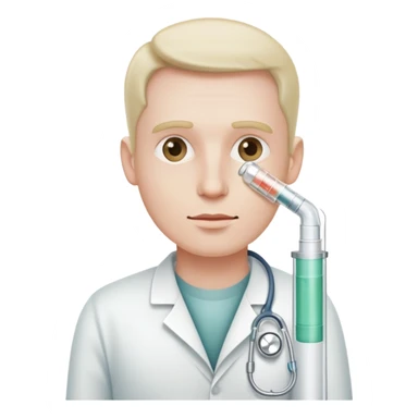 man with a medical tube in his side sticker