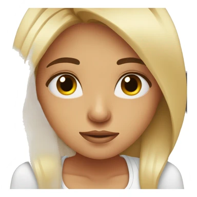 tired girl working in marketing brown eyes big lashes sticker