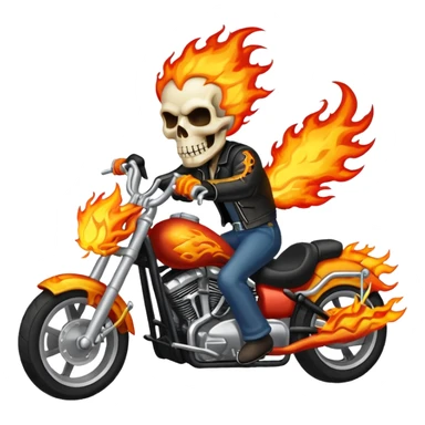 Give me a gost ride everything should be fire bike his bidy headr riding in a bike emoji sticker