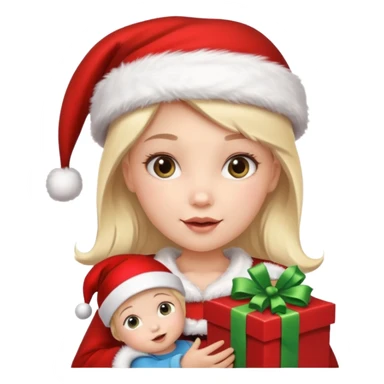 christmas girl with baby face sticker