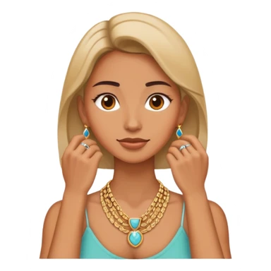 Woman with her hands around her neck sticker