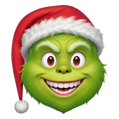 The grinch with santa hat sticker