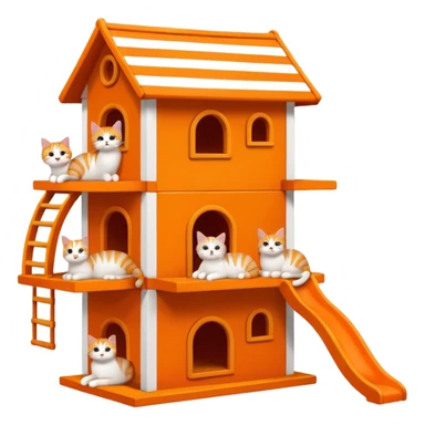 cats relaxing in a vertical playhouse sticker