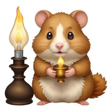 Hamster holding oil lighting lamp sticker