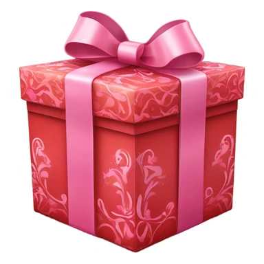 Extravagant Red and pink valentines gift box  sticker