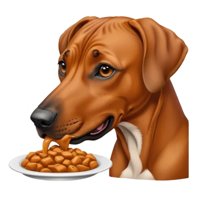 Rhodesian ridgeback Dog eating sticker