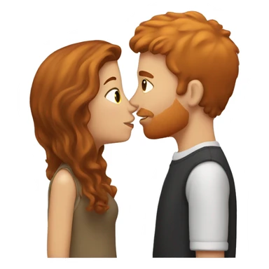 Brown hair girl kissing ginger guy sticker